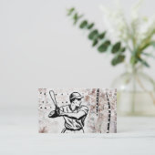 Baseball Player Visitekaartjes - Bruin wit (Staand voorkant)