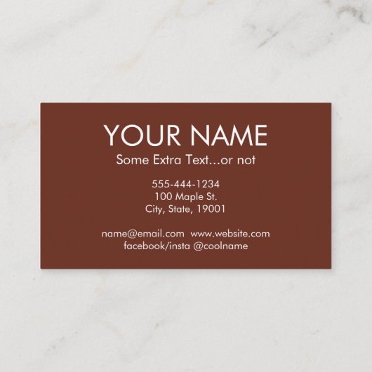 Baseball Player Visitekaartjes - Bruin wit (Achterkant)