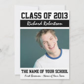 Baseball Player's Afstuderen met Uniform Number Kaart (Achterkant)