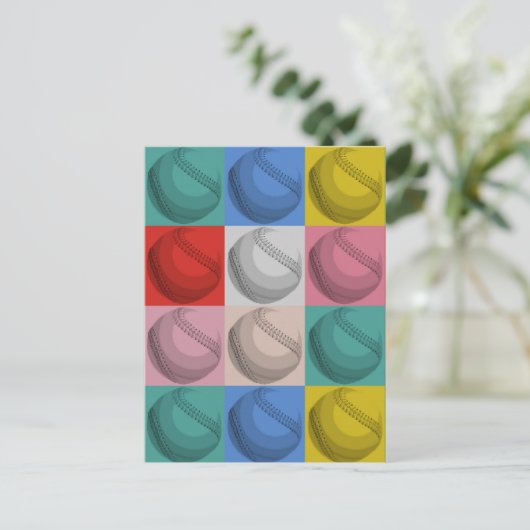 Baseball Pop Art Briefkaart (Staand voorkant)