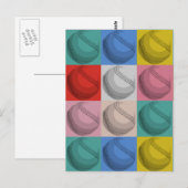 Baseball Pop Art Briefkaart (Voorkant / Achterkant)