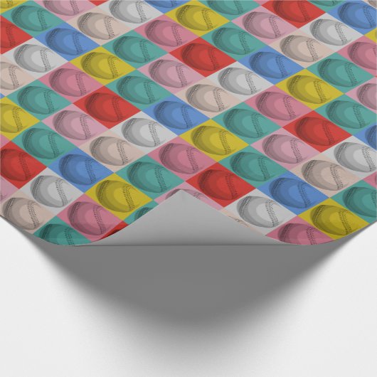 Baseball Pop Art Cadeaupapier (Hoek)