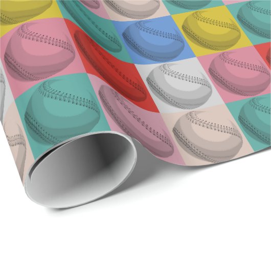 Baseball Pop Art Cadeaupapier (Rol Hoek)