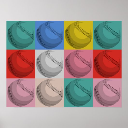 Baseball Pop Art Poster (Voorkant)