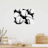 Baseball Pop Art - Sport Baseball - ballen Poster (Keuken)