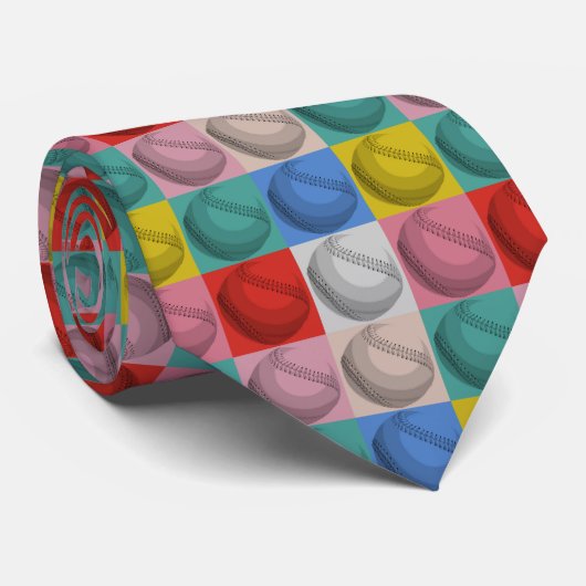 Baseball Pop Art Stropdas (Opgerold)