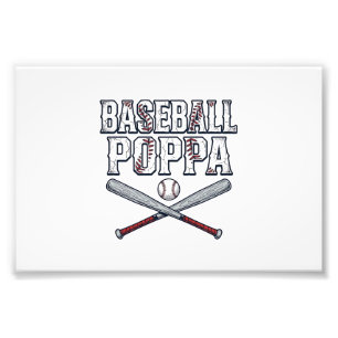 Baseball Poppa Vintage Gravure Shirt Ontwerp_1 Foto Afdruk