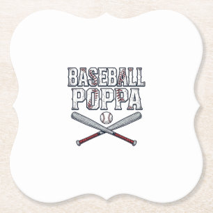 Baseball Poppa Vintage Gravure Shirt Ontwerp_1 Kartonnen Onderzetters