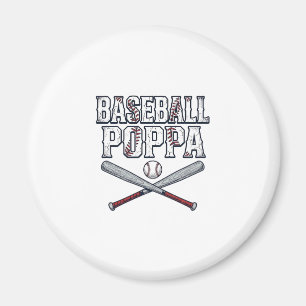 Baseball Poppa Vintage Gravure Shirt Ontwerp_1 Magneet