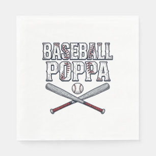 Baseball Poppa Vintage Gravure Shirt Ontwerp_1 Servet