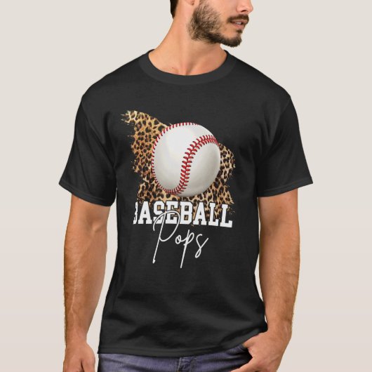 Baseball Poppen Leopard Heart T-shirt (Voorkant)