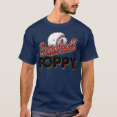 Baseball Poppy retro  vaderdag game T-shirt (Voorkant)
