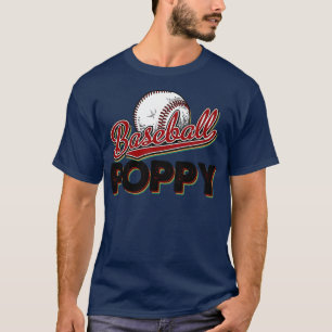 Baseball Poppy retro  vaderdag game T-shirt