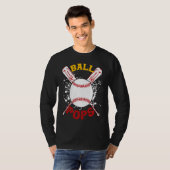 Baseball Pops Ball Softball  Fathers Day T-shirt (Voorkant volledig)