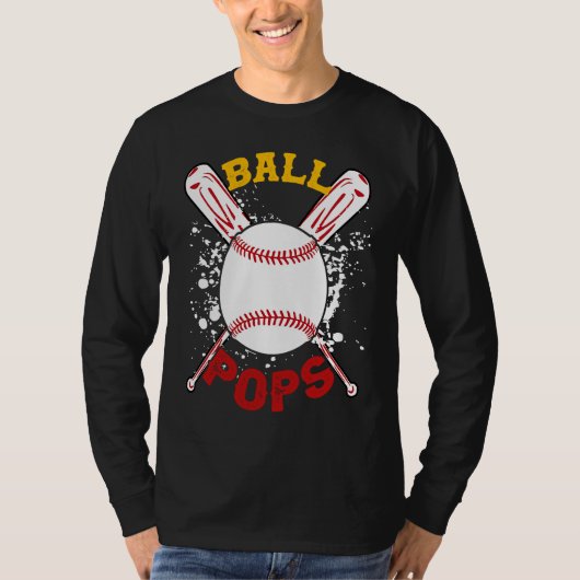 Baseball Pops Ball Softball  Fathers Day T-shirt (Voorkant)