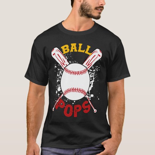 Baseball Pops Ball Softball  Fathers Day T-shirt (Voorkant)
