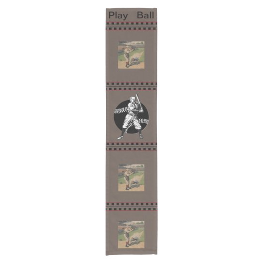 Baseball Poster Table Runner Korte Tafelloper (Voorkant)