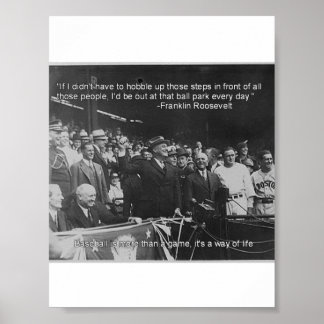 Baseball poster van Franklin Roosevelt