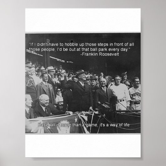 Baseball poster van Franklin Roosevelt (Voorkant)