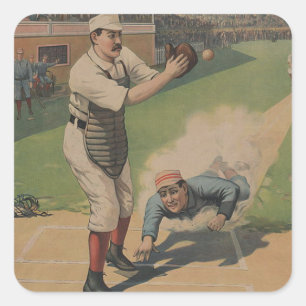 Baseball Poster Vierkante Sticker