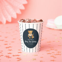 Baseball Preppy Bear 1st Birthday