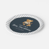 Baseball Preppy Bear 1st Birthday Papieren Bordje (Gekanteld)