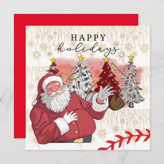 Baseball Prettige feestdagen Kerstmis voor Player Feestdagenkaart (Voorkant / Achterkant)
