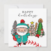 Baseball Prettige feestdagen Kerstmis voor speler Feestdagenkaart (Voorkant)