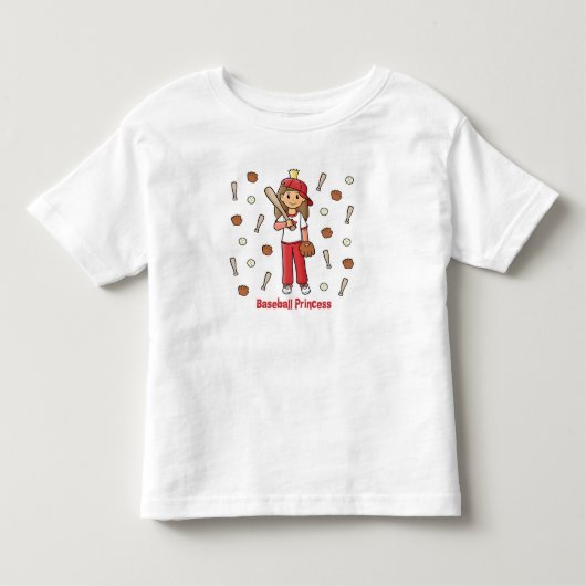 Baseball Princess Kinder Shirts (Voorkant)