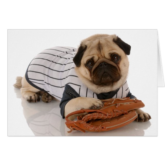 Baseball Pug-kaart (Voorkant Horizontaal)