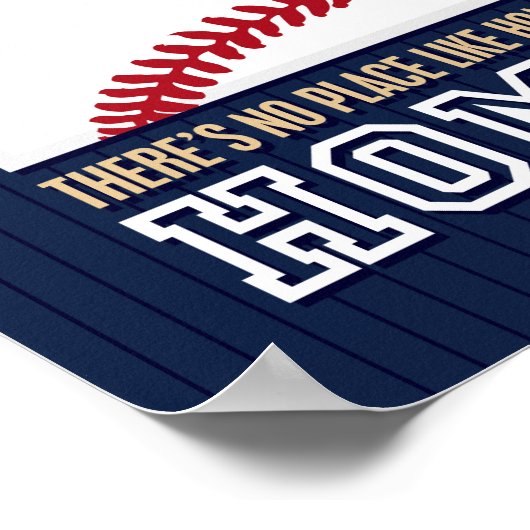 Baseball Quote GEEN PLAATS ZOALS THUIS Sign Print (Hoek)