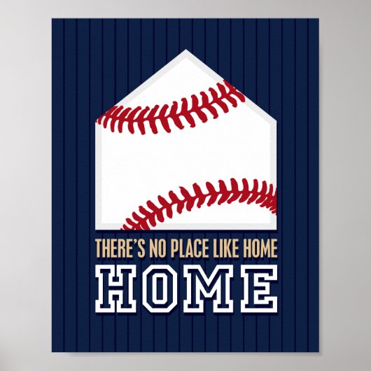 Baseball Quote GEEN PLAATS ZOALS THUIS Sign Print (Voorkant)