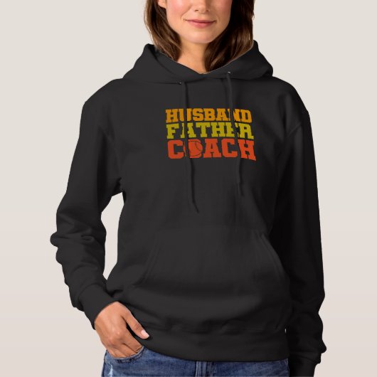 Baseball quote Husband father coach Hoodie (Voorkant)