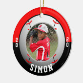 Baseball Red Black Team Colors Keramisch Ornament (Links)