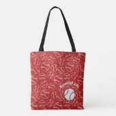 Baseball Red  Over All Print Bag Tote Bag (Achterkant)