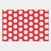 Baseball Red Pattern Kinder naam Birthday Inpakpapier Vel (Voorkant 3)