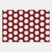 Baseball Red Pattern Kinder naam Birthday Inpakpapier Vel (Voorkant 3)