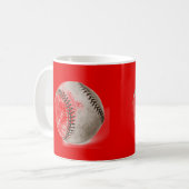 Baseball Red Pop Art Koffiemok (Voorkant links)