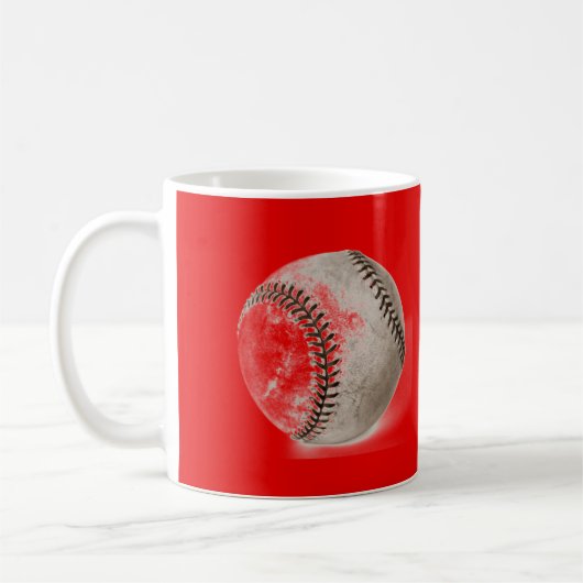 Baseball Red Pop Art Koffiemok (Links)