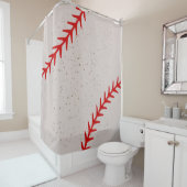 Baseball Red Stitches Lace thema Douchegordijn (In situ)