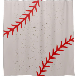 Baseball Red Stitches Lace thema Douchegordijn