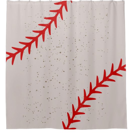 Baseball Red Stitches Lace thema Douchegordijn (Voorkant)