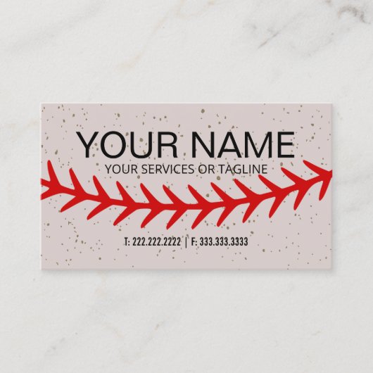 Baseball Red Stitches Lace thema Visitekaartje (Voorkant)