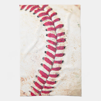 Baseball Red Stitches Sluiten Foto Theedoek