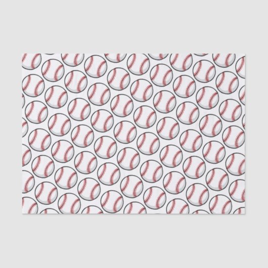 Baseball Red White Sports Team Giften Tissuepapier (Voorkant)