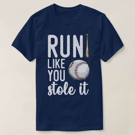 Baseball rennen alsof je het tegenhoudt t-shirt (Design voorkant)
