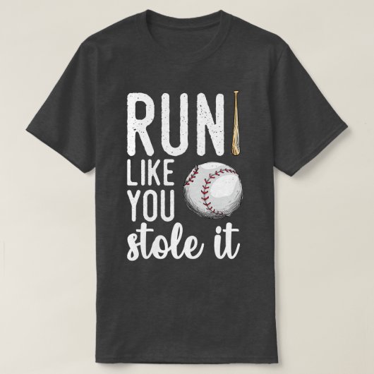 Baseball rennen alsof je het tegenhoudt t-shirt (Design voorkant)