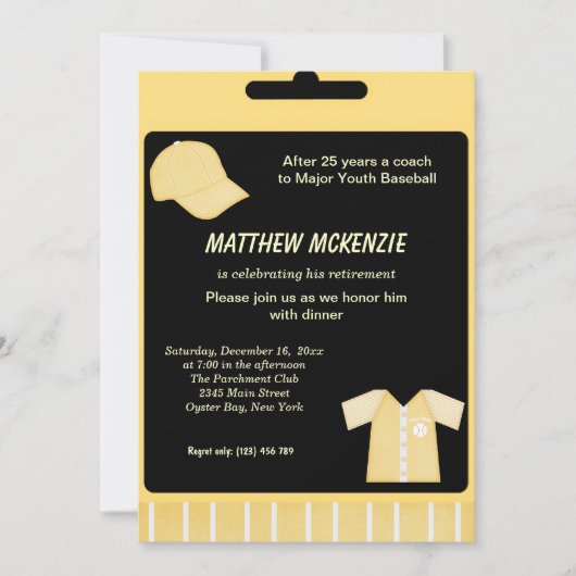 Baseball Retirement Kaart (Voorkant)