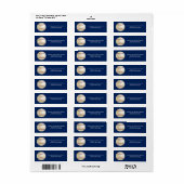 Baseball Retouradreslabels op donkerblauw Etiket (Full Sheet)