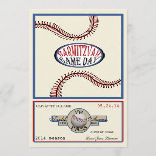 Baseball  Retro 5 x 7 Bar Mitzvah Kaart